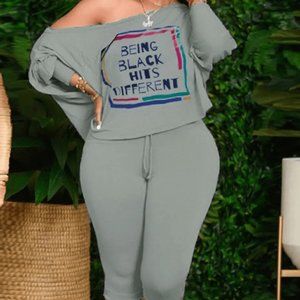 Graphic Print Grey Plus Size Shorts Sets